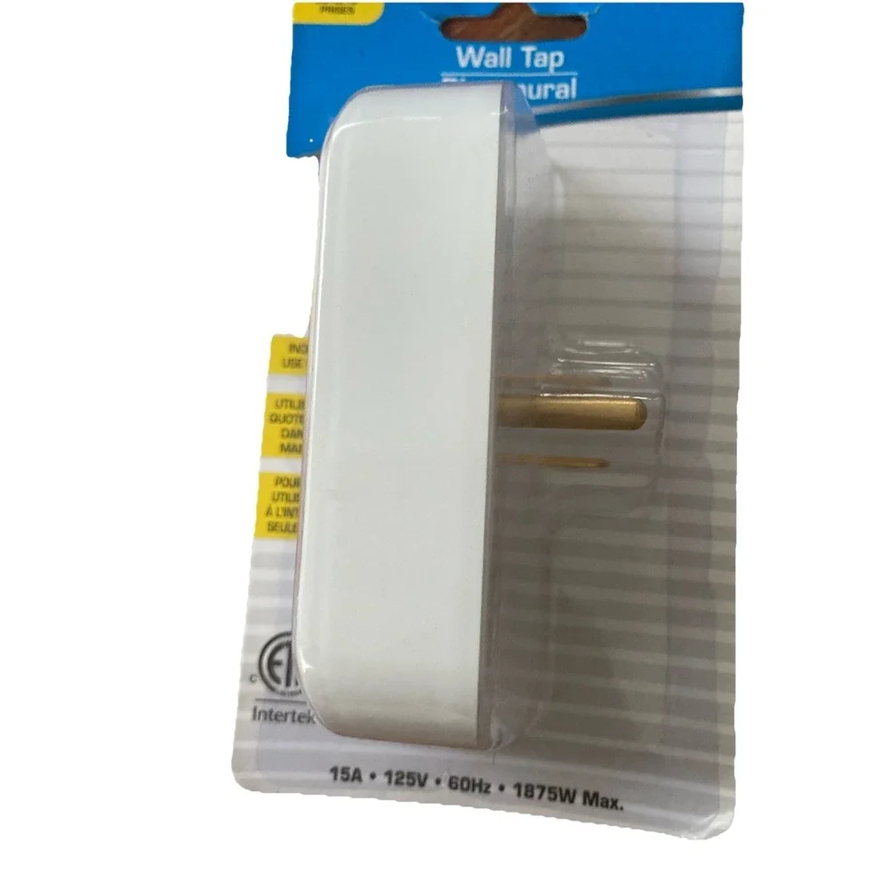 3 OUTLET GROUNDED WALL PLUG- New In Box-Free USA Shipping